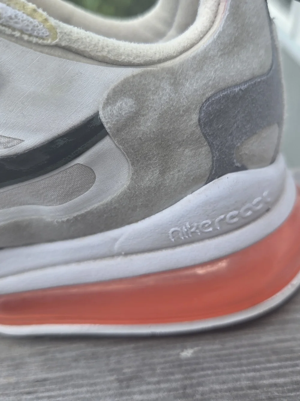 Nike White, Gray & Black Athletic Sneakers with Orange Air Accent